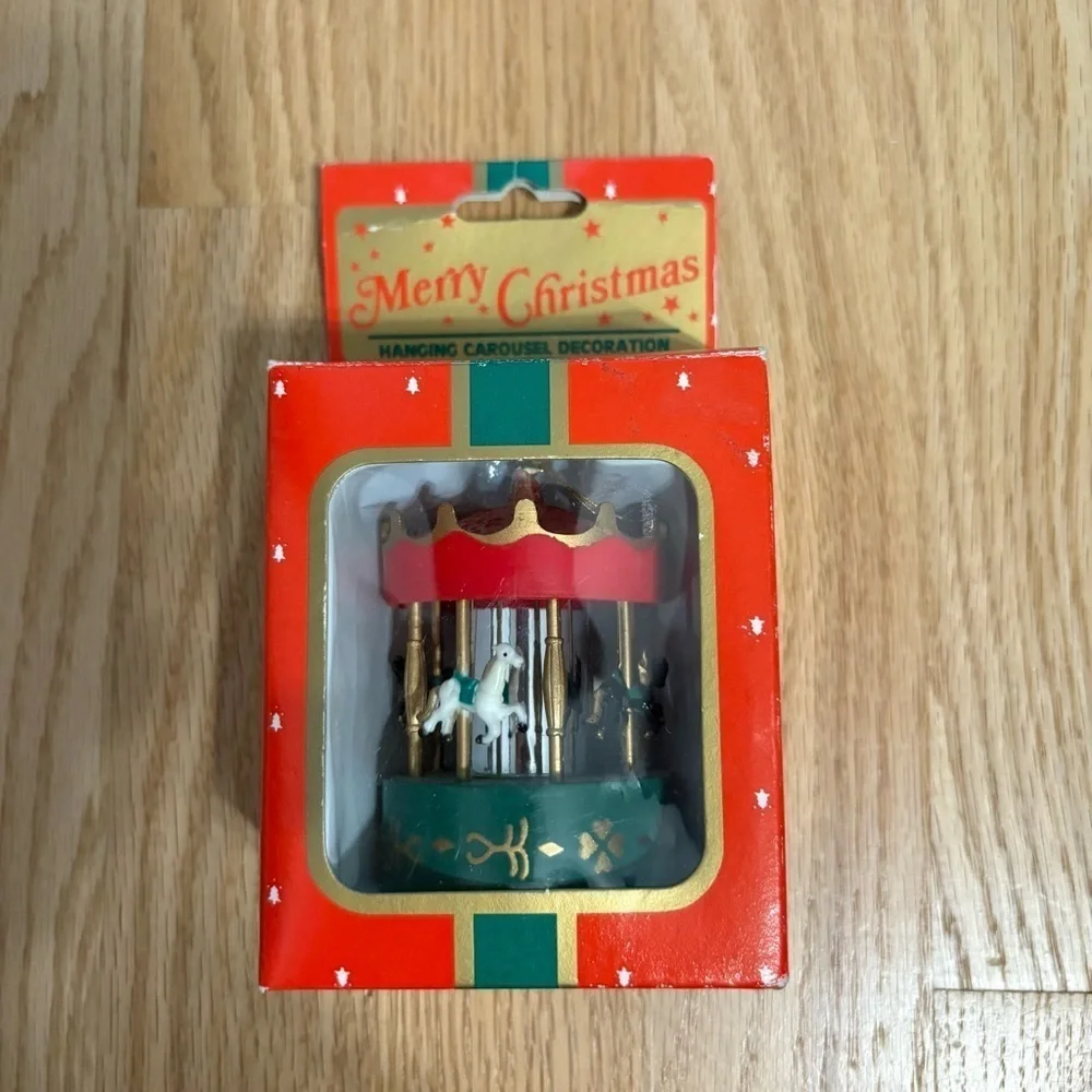 VINTAGE 90s Trim A Home Carousel Horses Christmas Ornament Collectible Tree NEW